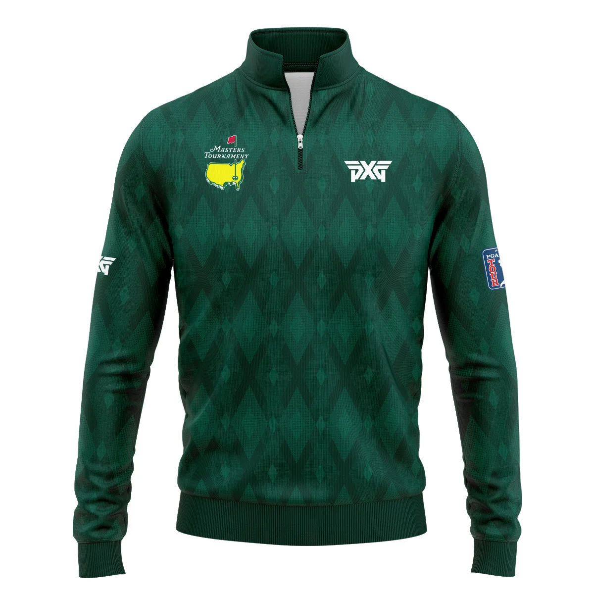 Green Fabric Ikat Diamond pattern Masters Tournament Parsons Xtreme Golf Quarter-Zip Jacket Style Classic Quarter-Zip Jacket