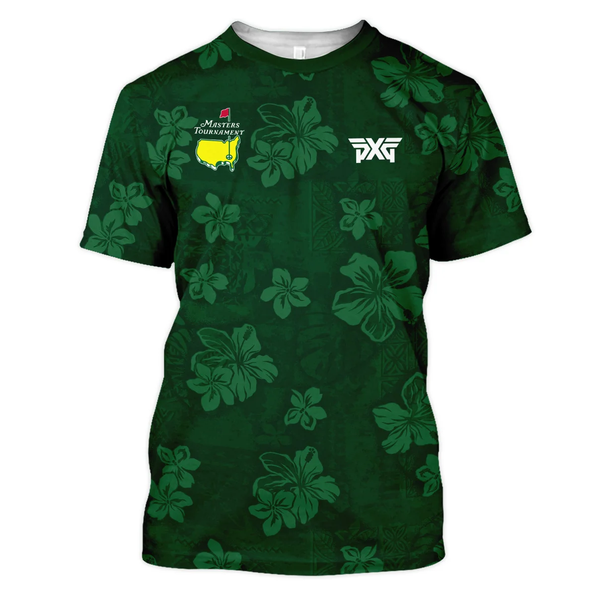 Hawaiian Tribal Elements And Hibiscus Flowers Patchwork Golf Masters Tournament Rolex Unisex T-Shirt Style Classic T-Shirt