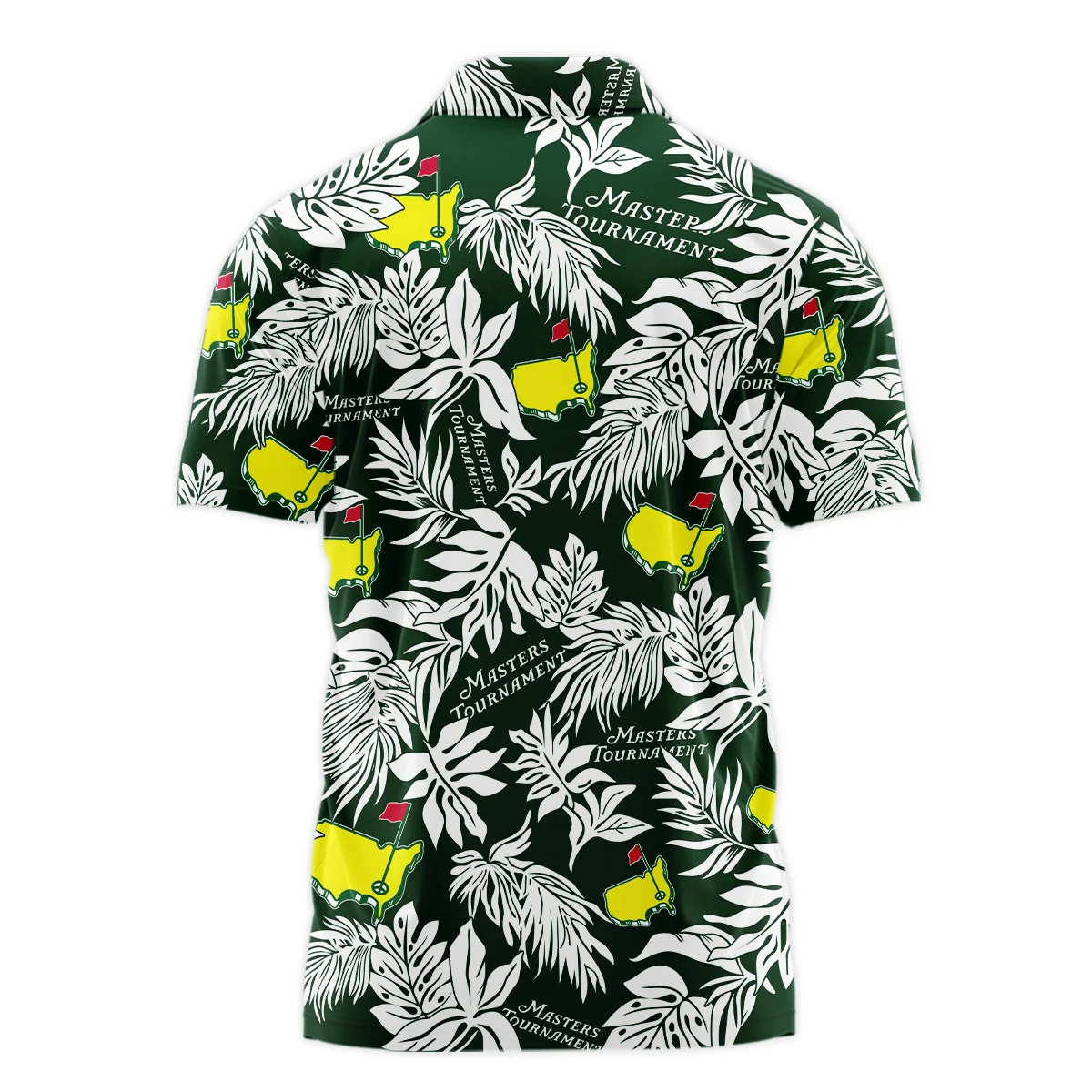 Hawaiian Tropical Leaves Pattern Golf Masters Tournament Zipper Polo Shirt Style Classic Zipper Polo Shirt For Men