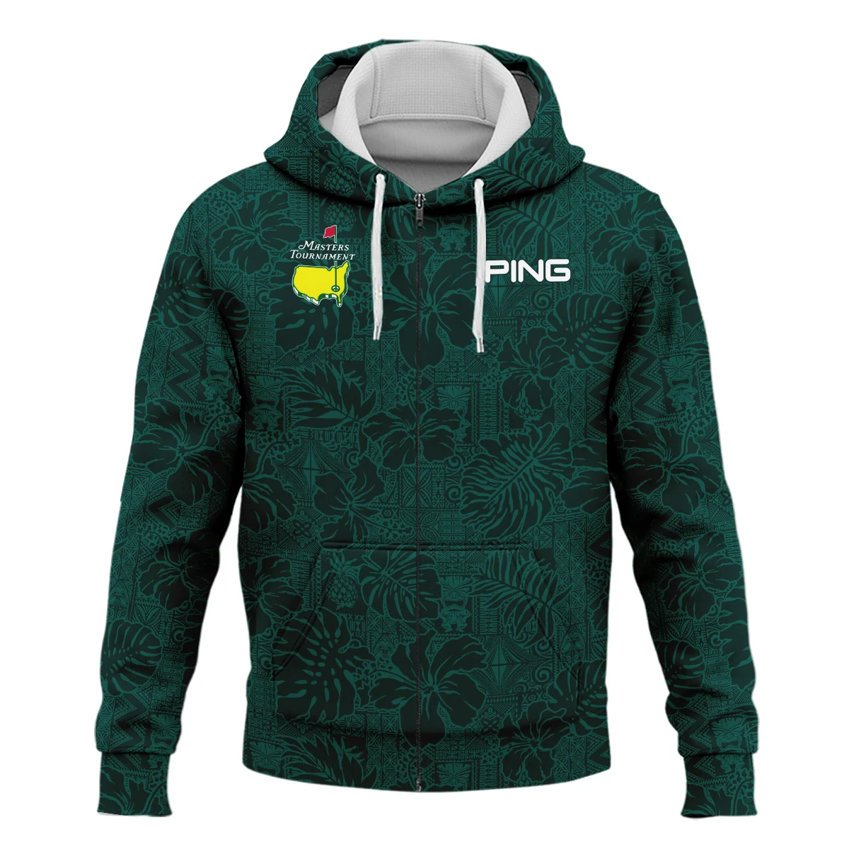 Masters Tournament Parsons Xtreme Golf Hawaiian Style Fabric Patchwork Zipper Hoodie Shirt Style Classic Zipper Hoodie Shirt