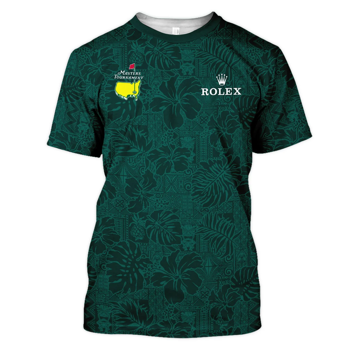 Hibiscus And Tropical Leaves With Tribal Elements Pattern Golf Masters Tournament Rolex Unisex T-Shirt Style Classic T-Shirt