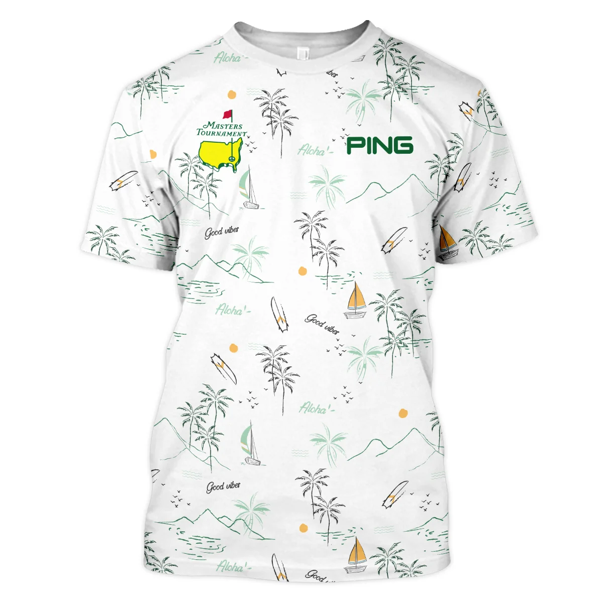 Dark Green Grunge Stars Pattern Golf Masters Tournament Ping Unisex T-Shirt Style Classic T-Shirt