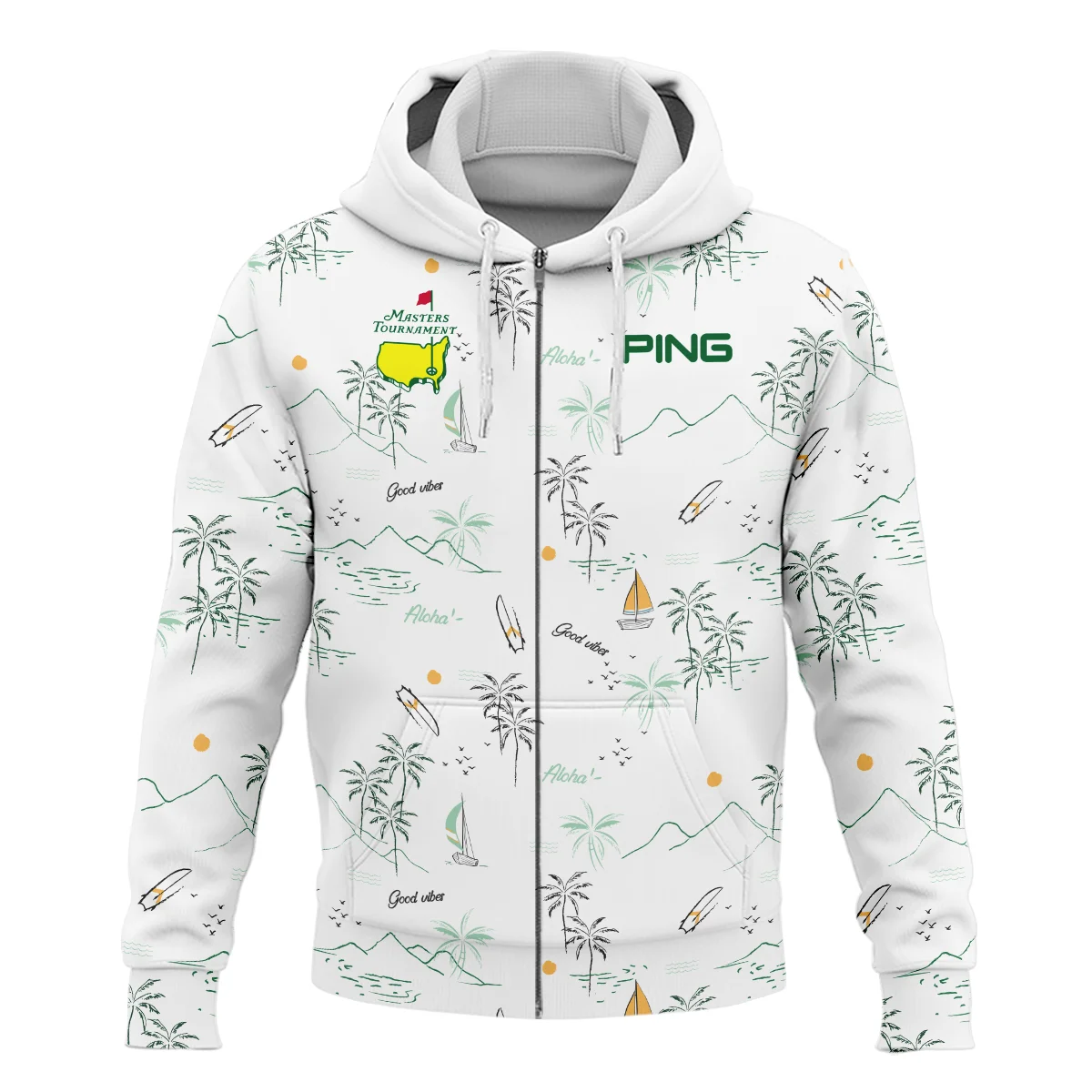 Island Seamless Pattern Golf Masters Tournament Ping Zipper Hoodie Shirt Style Classic Zipper Hoodie Shirt