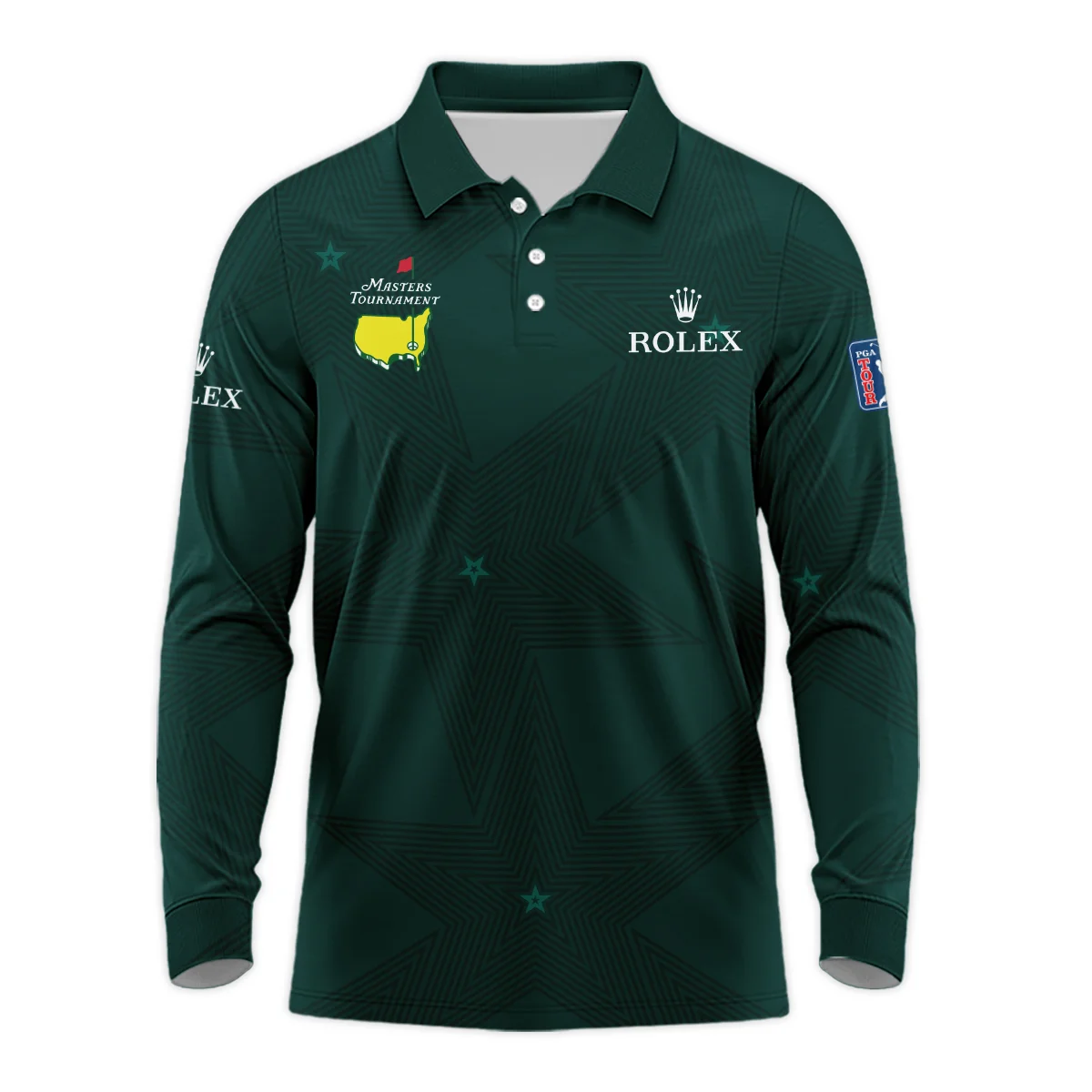 Long Polo Shirt Rolex Masters Tournament, Classic Golf Style All Over Prints, HOTPMT251124A01ROXLPL