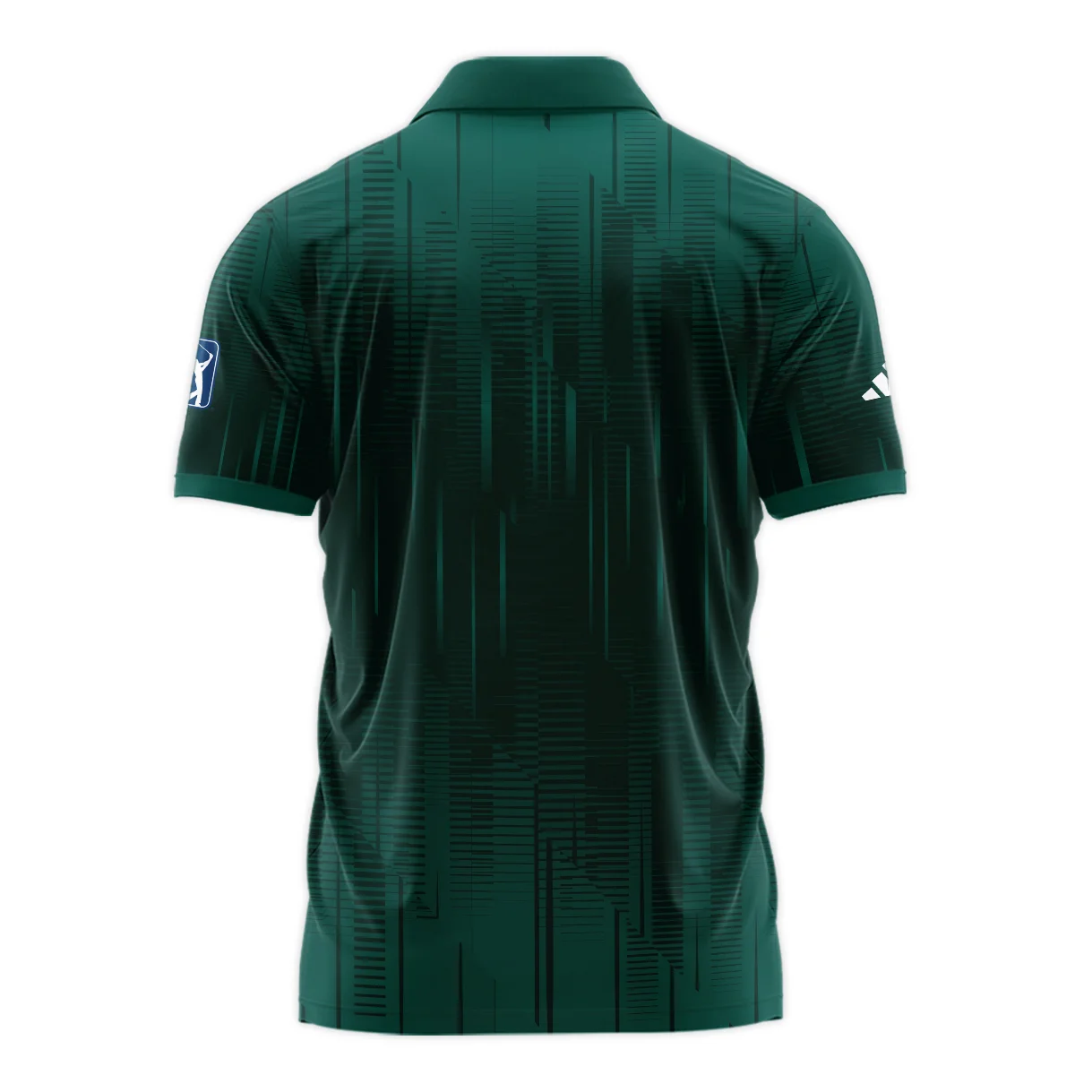 Masters Tournament Adidas Dark Green Gradient Stripes Pattern Zipper Polo Shirt Style Classic Zipper Polo Shirt For Men