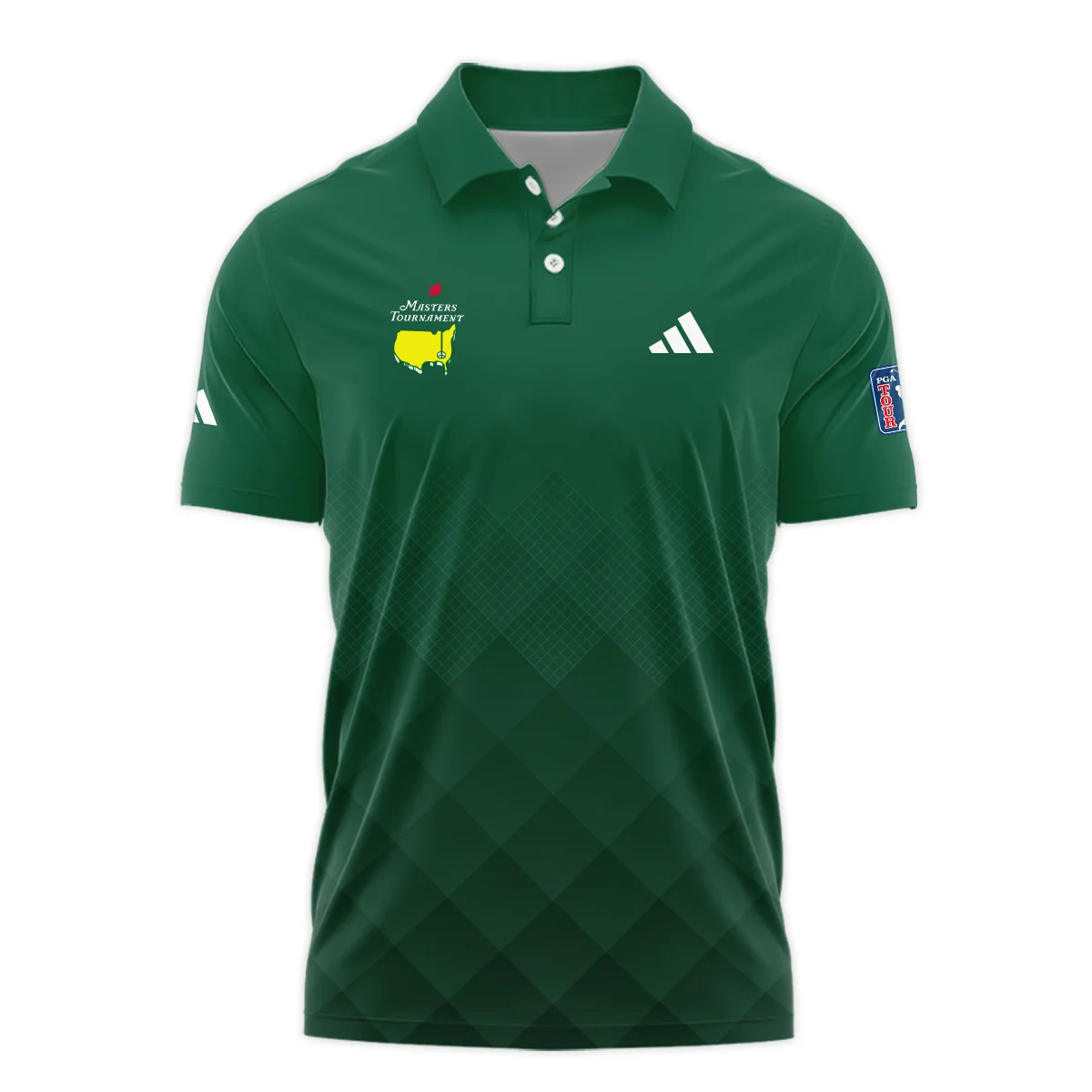 Masters Tournament Adidas Gradient Dark Green Pattern Polo Shirt Style Classic Polo Shirt For Men