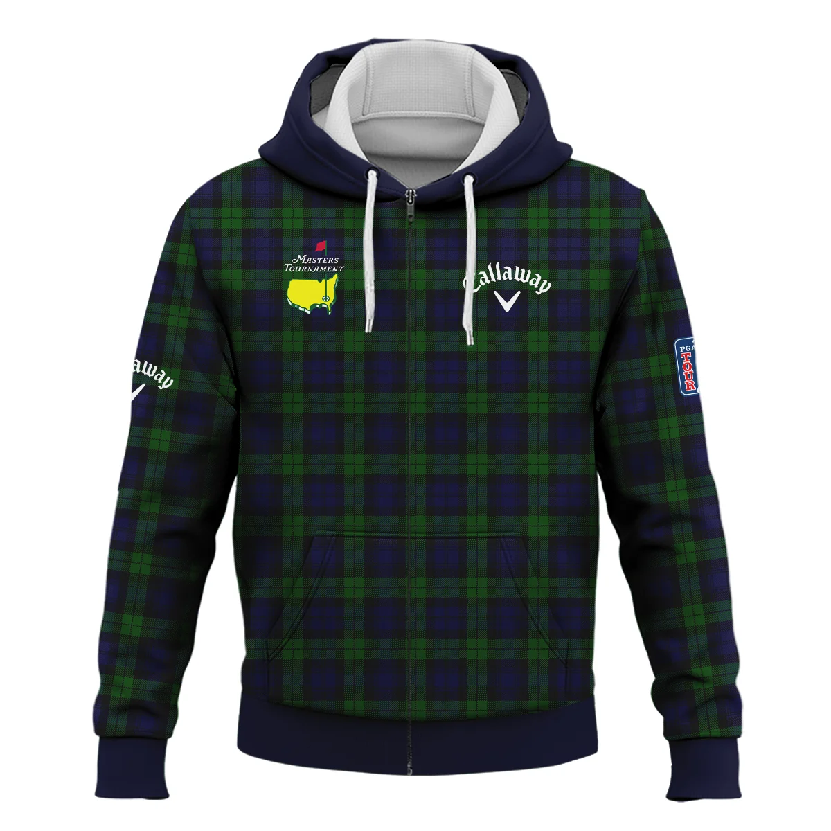 Masters Tournament Callaway Golf Zipper Hoodie Shirt Sports Green Purple Black Watch Tartan Plaid All Over Print Zipper Hoodie Shirt