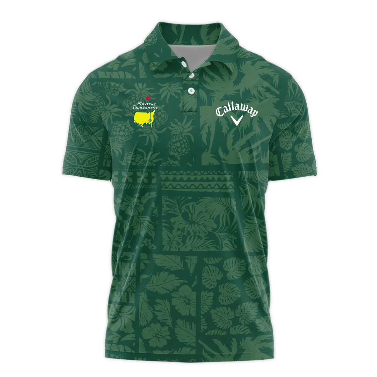 Masters Tournament Callaway Hawaiian Style Fabric Patchwork Polo Shirt Style Classic Polo Shirt For Men