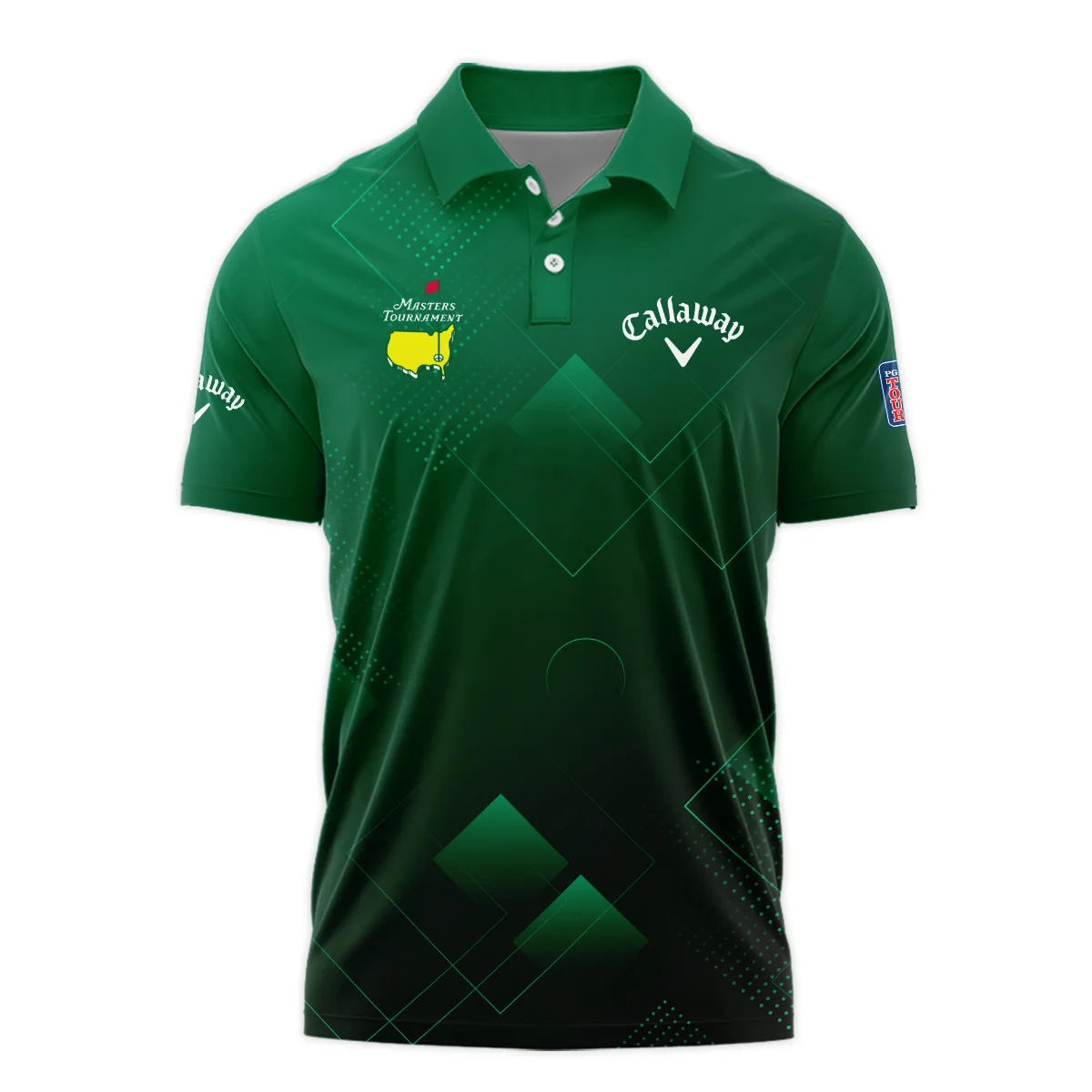 Masters Tournament Callaway Polo Shirt Golf Sports Green Abstract Geometric Polo Shirt For Men