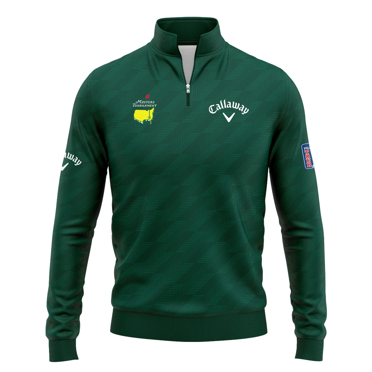 Masters Tournament Callaway Star Dark Green Pattern Quarter-Zip Jacket Style Classic Quarter-Zip Jacket