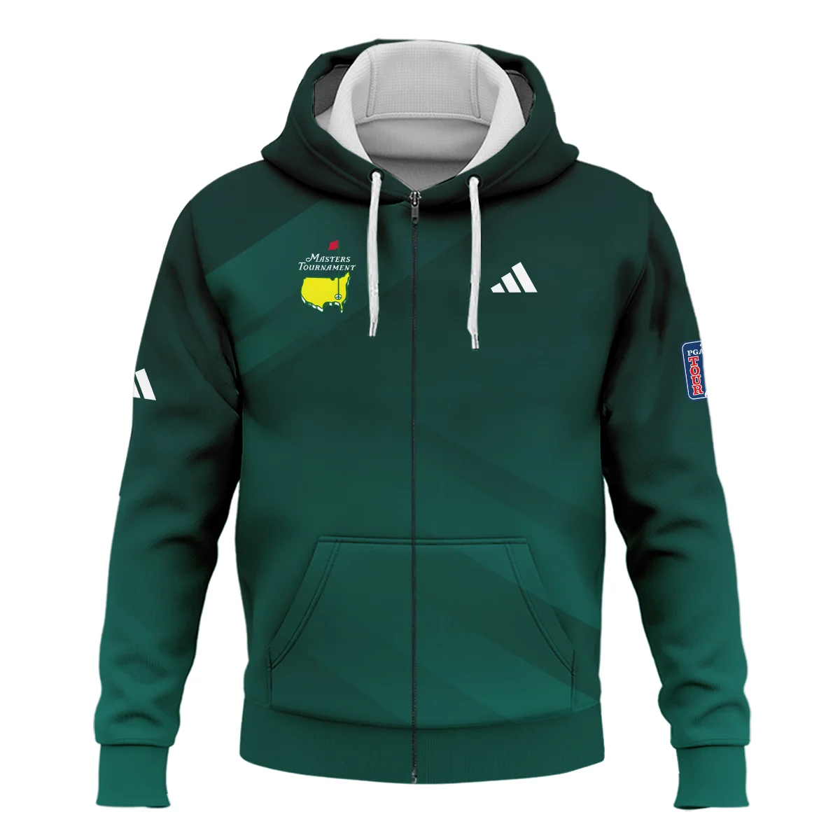 Masters Tournament Dark Green Gradient Golf Sport Adidas Zipper Hoodie Shirt Style Classic Zipper Hoodie Shirt