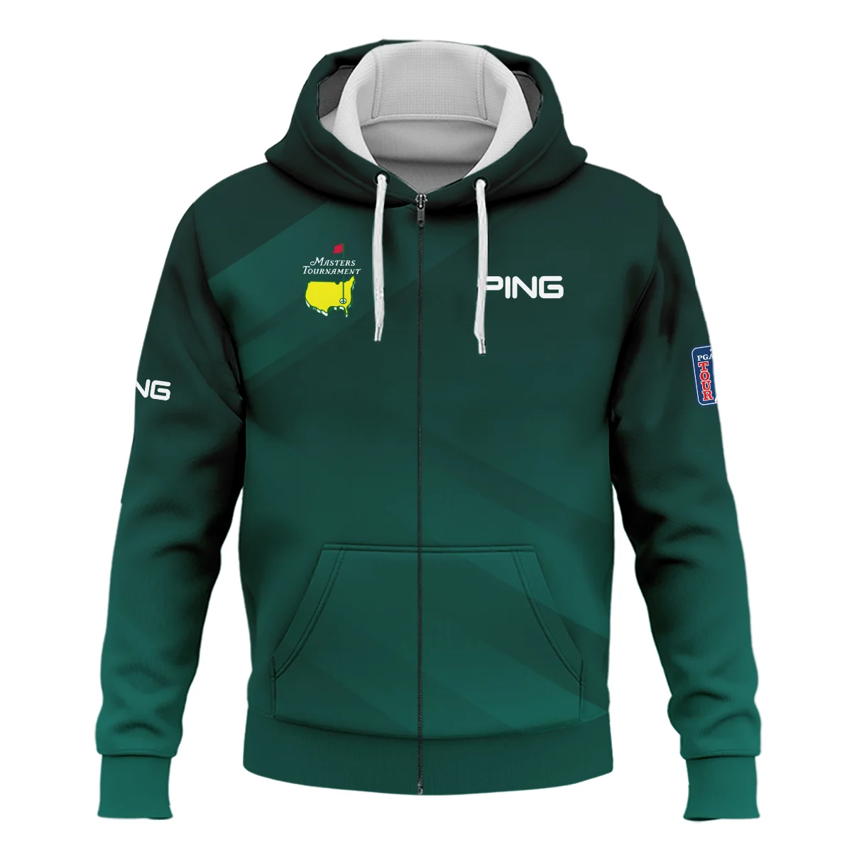 Masters Tournament Dark Green Gradient Golf Sport Adidas Zipper Hoodie Shirt Style Classic Zipper Hoodie Shirt