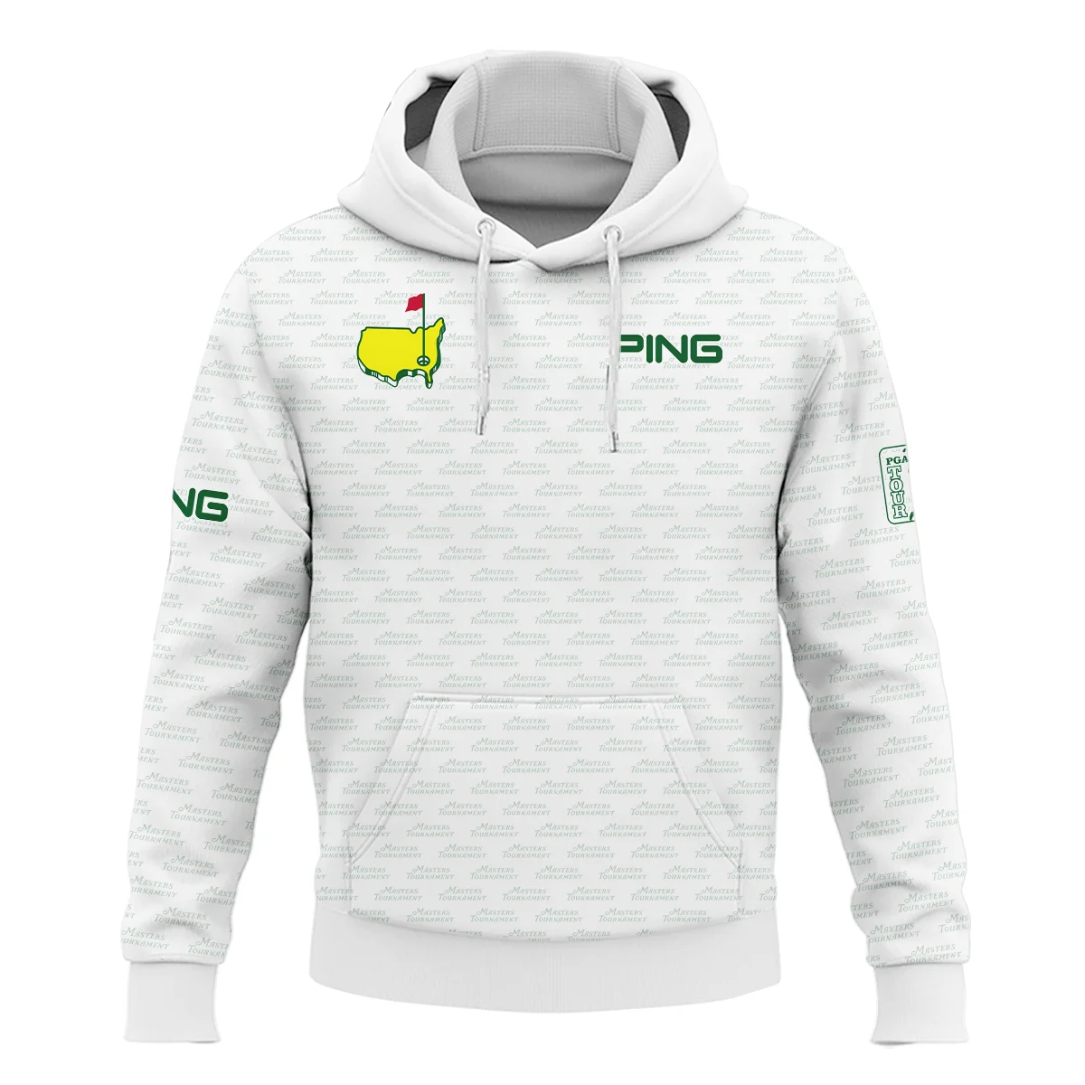 Masters Tournament Golf Ping Hoodie Shirt Logo Text Pattern White Green Golf Sports All Over Print Hoodie Shirt