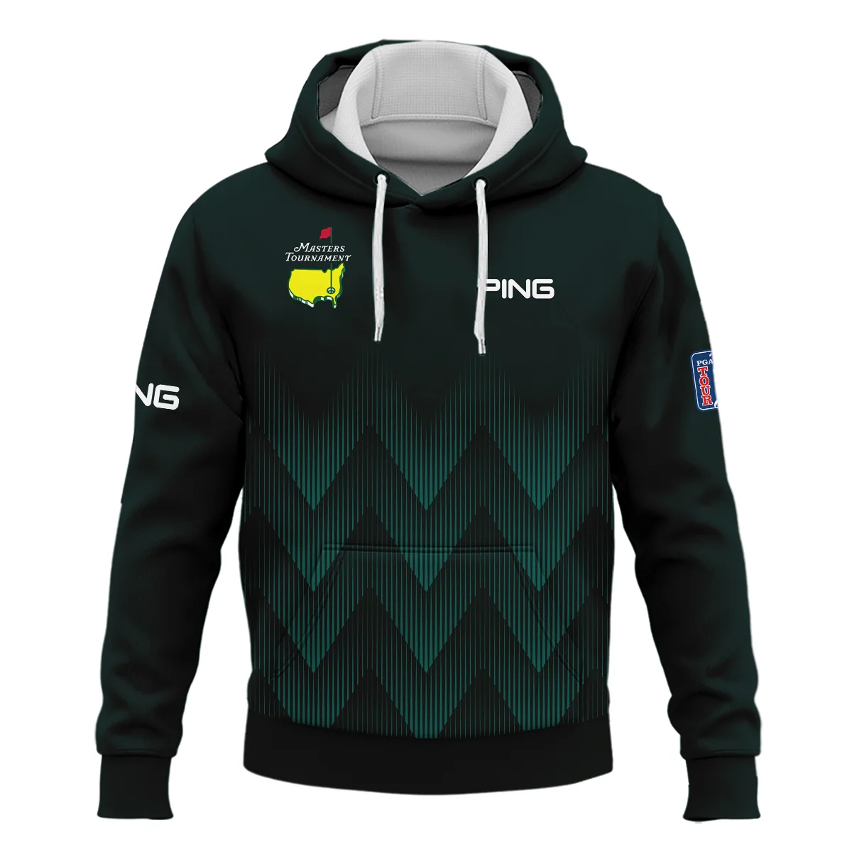 Masters Tournament Golf Ping Hoodie Shirt Zigzag Pattern Dark Green Golf Sports All Over Print Hoodie Shirt