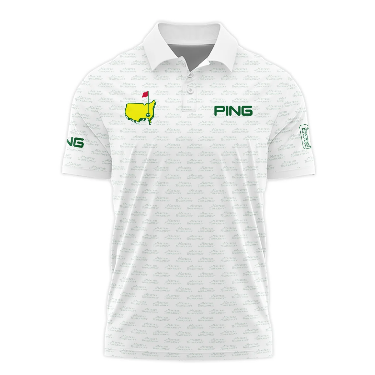 Masters Tournament Golf Callaway Polo Shirt Logo Text Pattern White Green Golf Sports All Over Print Polo Shirt For Men