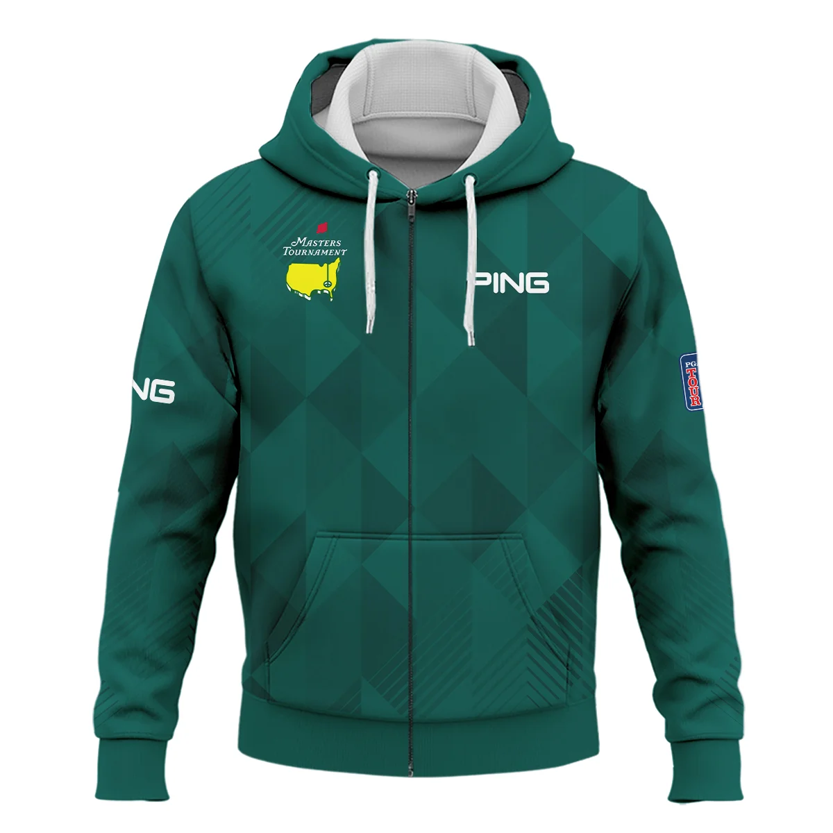 Masters Tournament Golf Sport Ping Zipper Hoodie Shirt Sports Triangle Abstract Green Zipper Hoodie Shirt