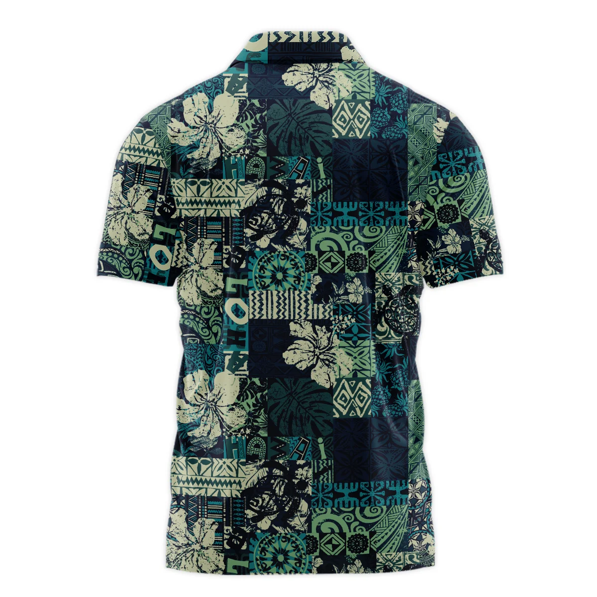 Masters Tournament Hawaiian Hibiscus And Tribal Element Fabric Parsons Xtreme Golf Zipper Polo Shirt Style Classic Zipper Polo Shirt For Men