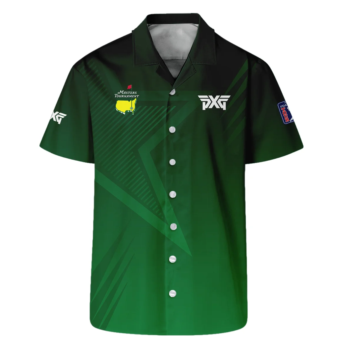 Masters Tournament Parsons Xtreme Golf Dark Green Star Pattern Hawaiian Shirt Style Classic Oversized Hawaiian Shirt