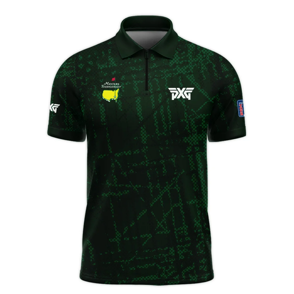 Masters Tournament Parsons Xtreme Golf Golf Pattern Halftone Green Zipper Polo Shirt Style Classic Zipper Polo Shirt For Men