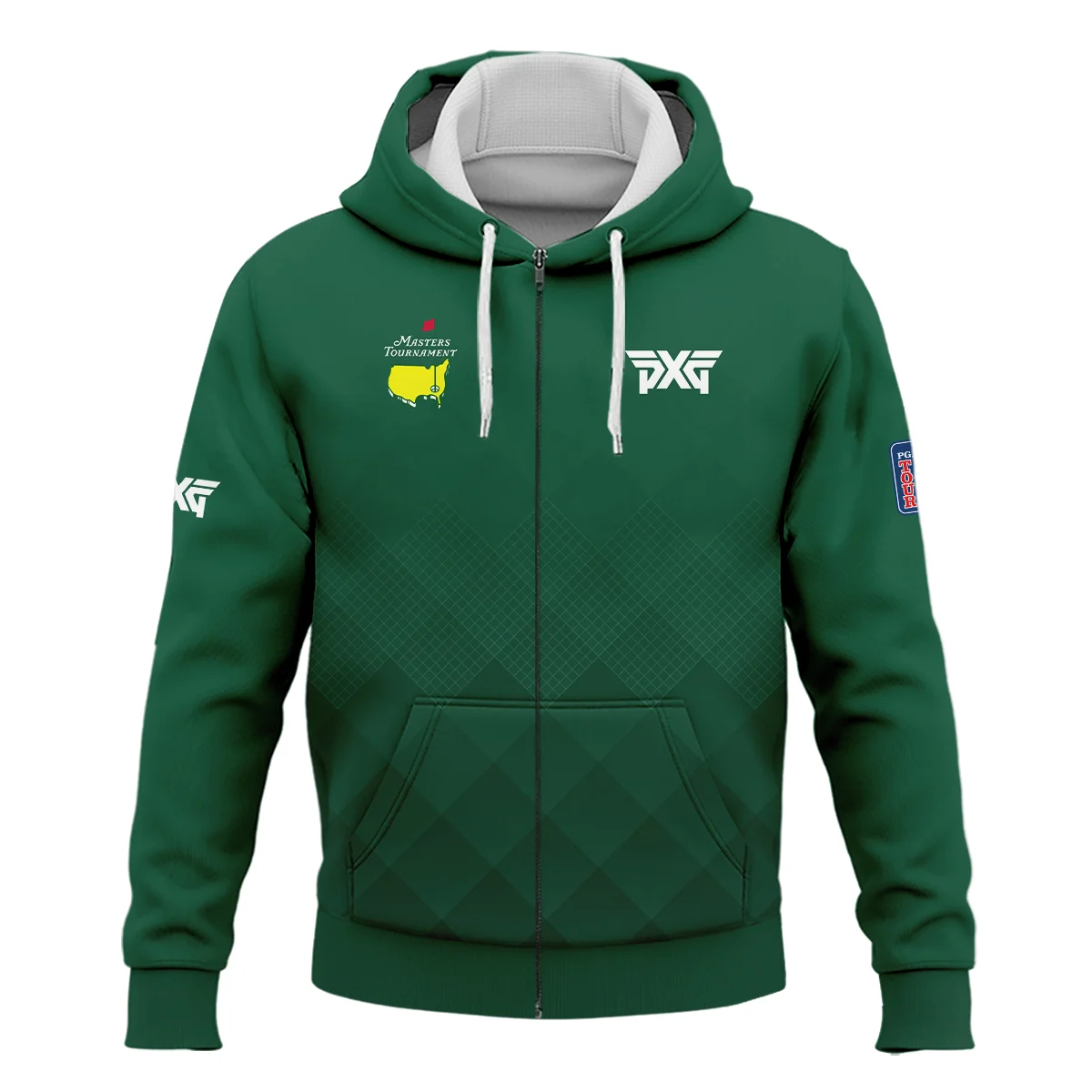 Masters Tournament Parsons Xtreme Golf Gradient Dark Green Pattern Zipper Hoodie Shirt Style Classic Zipper Hoodie Shirt