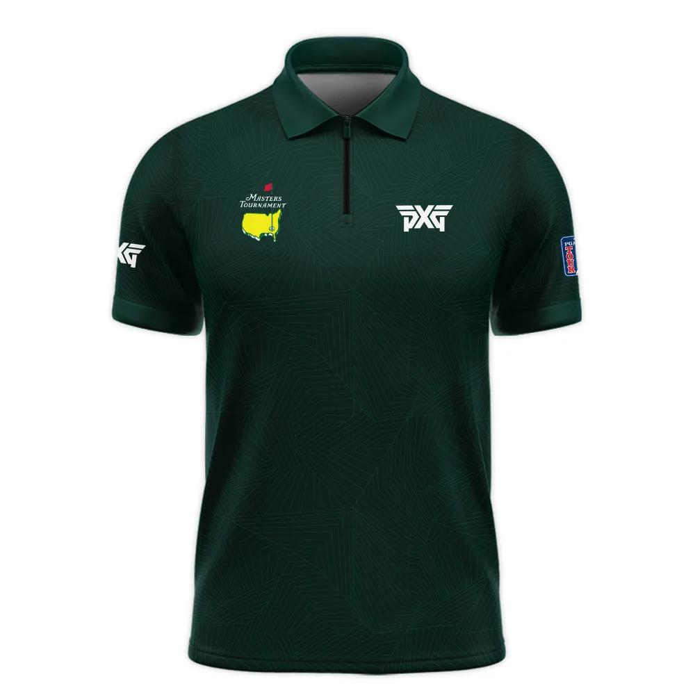 Masters Tournament Parsons Xtreme Golf Pattern Sport Jersey Dark Green Zipper Polo Shirt Style Classic Zipper Polo Shirt For Men