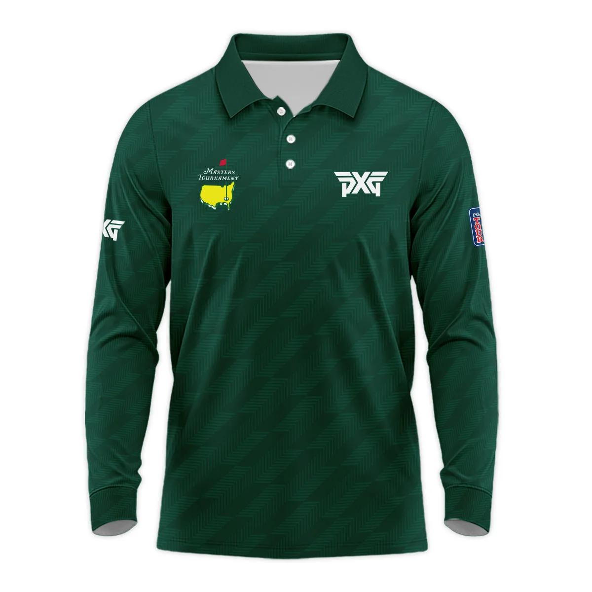 Masters Tournament Rolex Star Dark Green Pattern Long Polo Shirt Style Classic Long Polo Shirt For Men