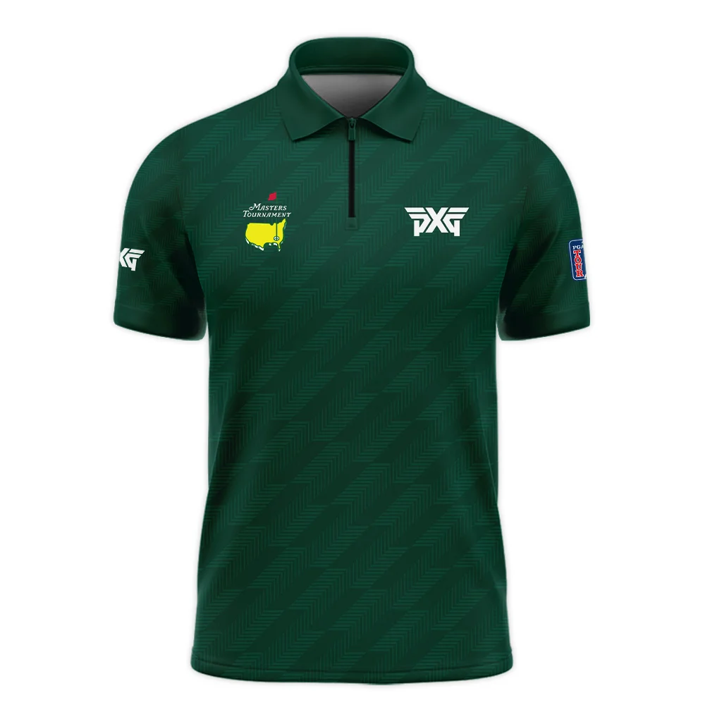 Masters Tournament Parsons Xtreme Golf Star Dark Green Pattern Zipper Polo Shirt Style Classic Zipper Polo Shirt For Men