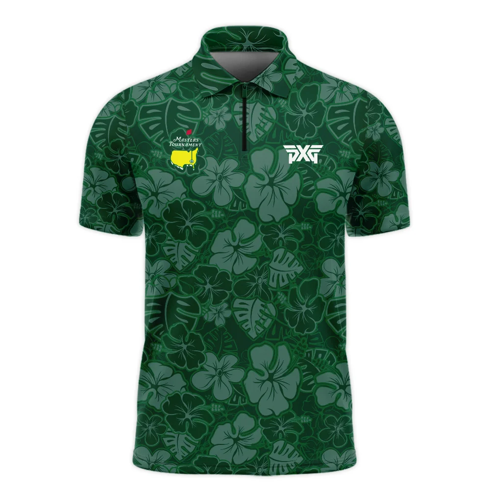 Masters Tournament Parsons Xtreme Golf Tileable Seamless Hawaiian Pattern Zipper Polo Shirt Style Classic Zipper Polo Shirt For Men