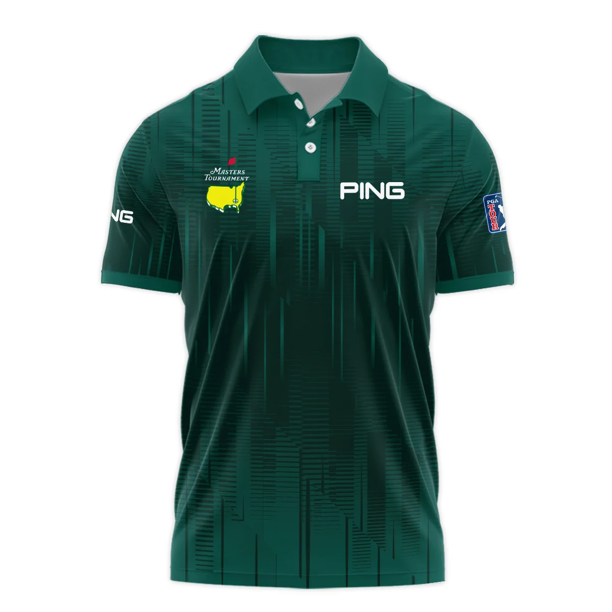 Masters Tournament Ping Dark Green Gradient Stripes Pattern Polo Shirt Style Classic Polo Shirt For Men