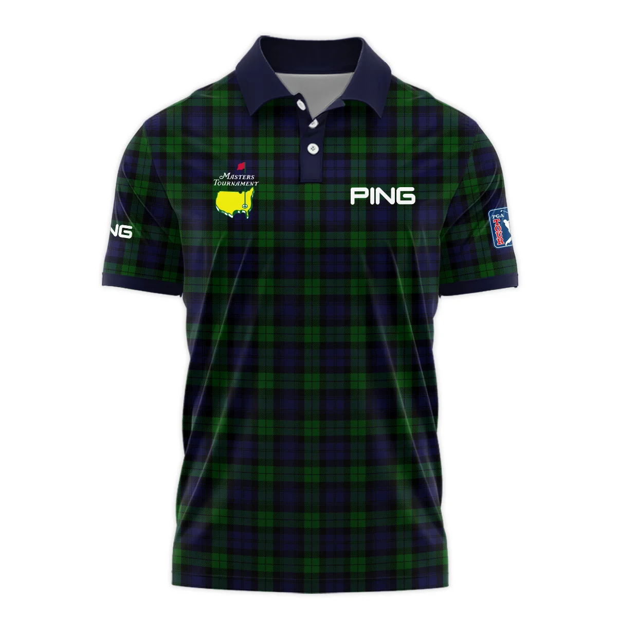 Masters Tournament Ping Golf Polo Shirt Sports Green Purple Black Watch Tartan Plaid All Over Print Polo Shirt For Men