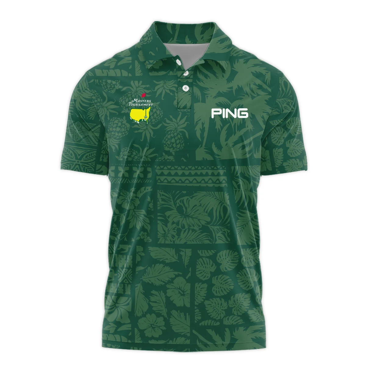 Hibiscus And Tropical Leaves With Tribal Elements Pattern Golf Masters Tournament Callaway Polo Shirt Style Classic Polo Shirt For Men