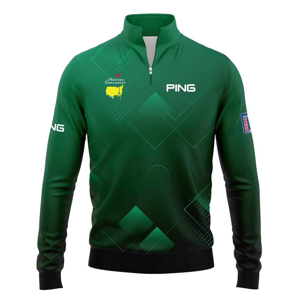 Masters Tournament Ping Quarter-Zip Jacket Golf Sports Green Abstract Geometric Quarter-Zip Jacket