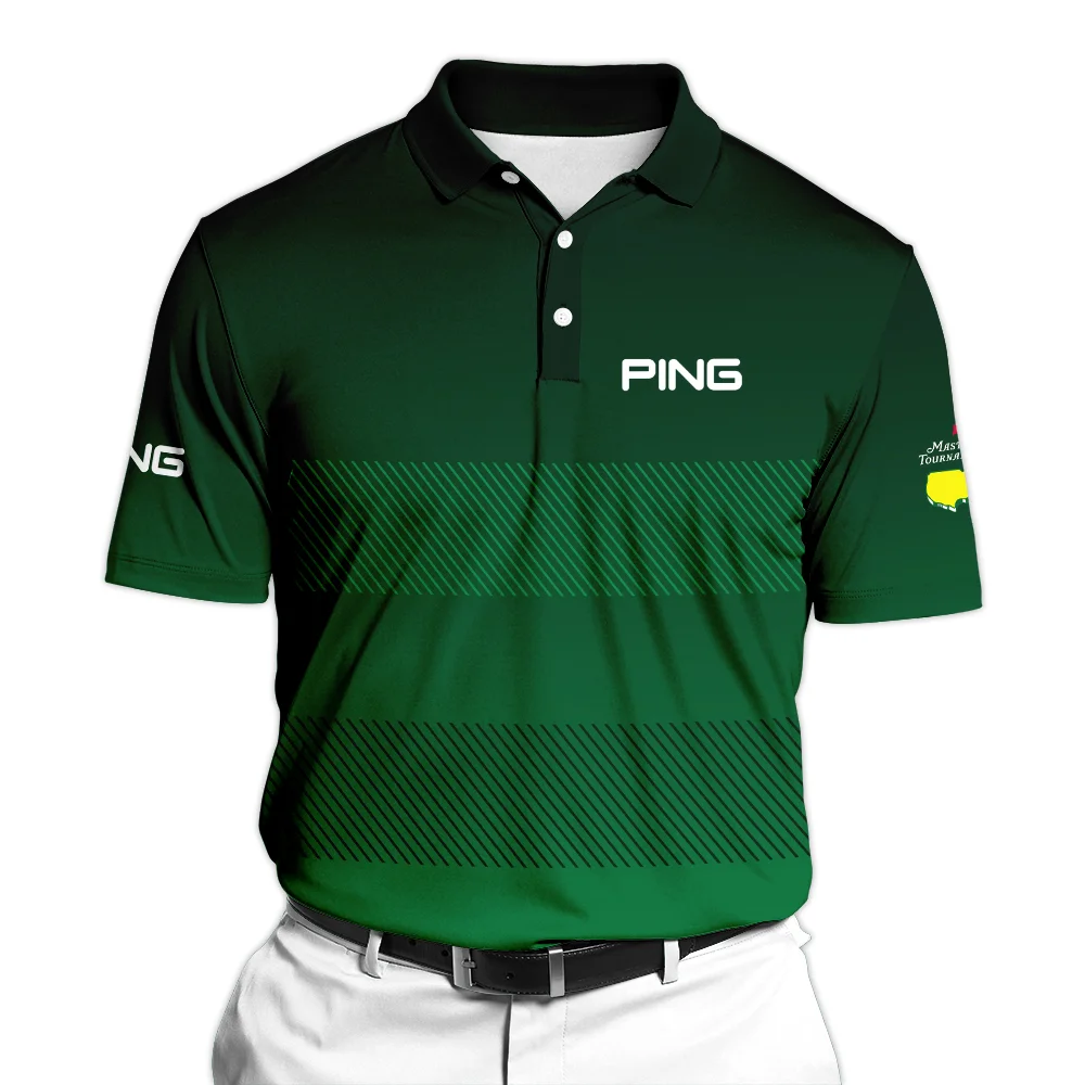 Ping Masters Tournament Sports Polo Shirt Green Pastel Floral Hawaiian Pattern All Over Print Polo Shirt For Men