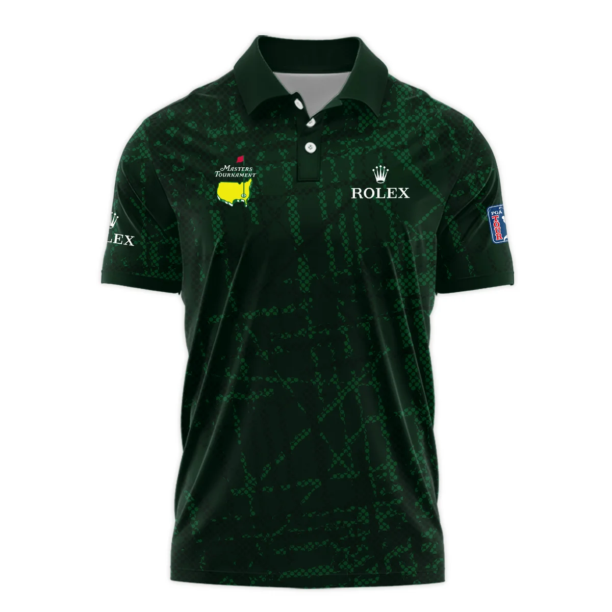 Masters Tournament Rolex Golf Pattern Halftone Green Polo Shirt Style Classic Polo Shirt For Men