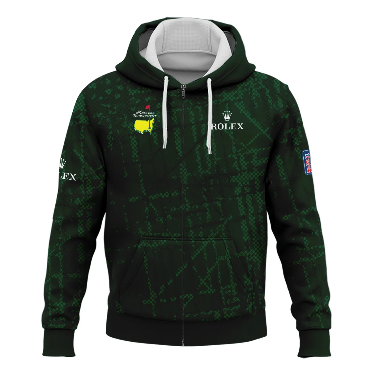 Masters Tournament Rolex Golf Pattern Halftone Green Zipper Hoodie Shirt Style Classic Zipper Hoodie Shirt