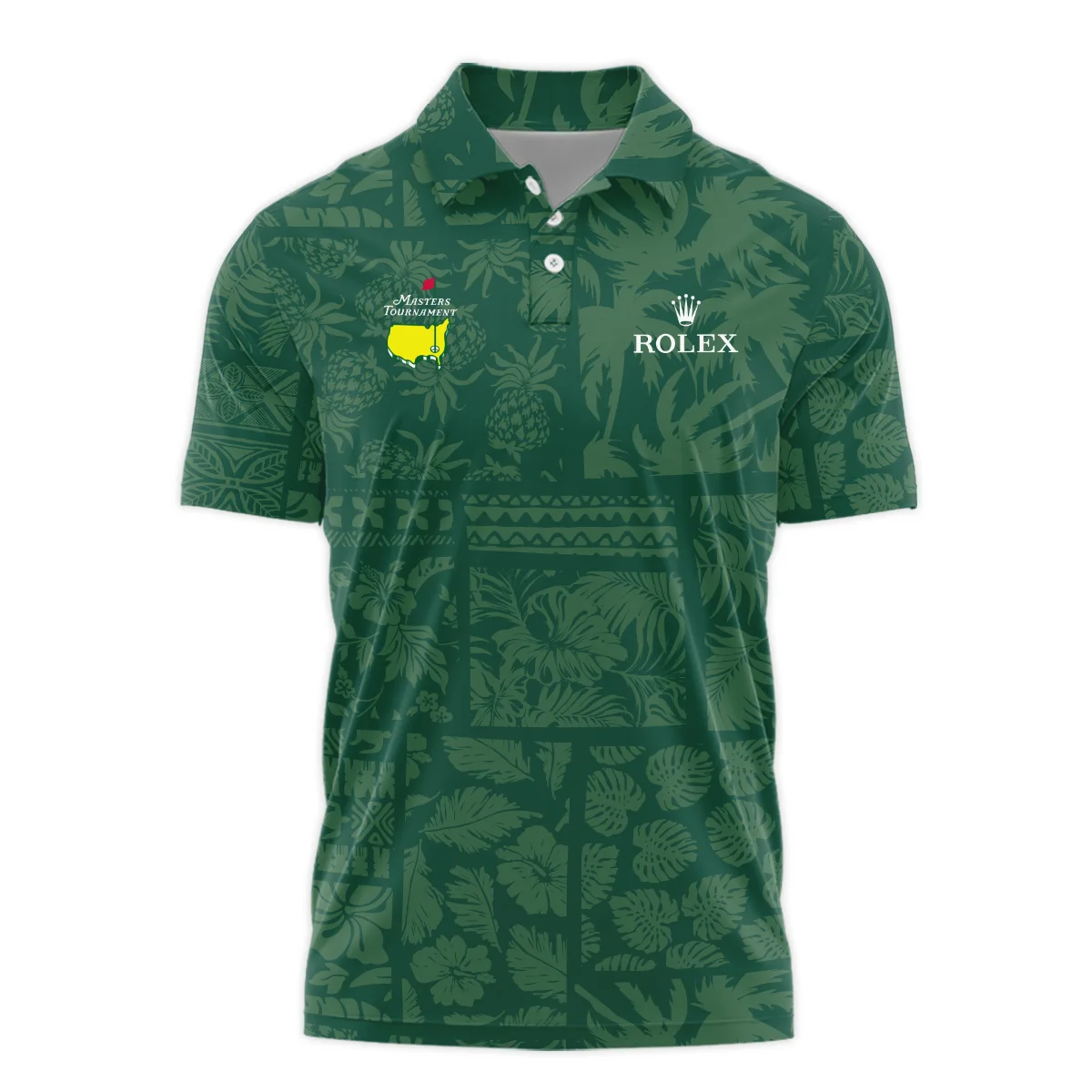 Artistic Seamless Summer Island Pattern Masters Tournament Rolex Polo Shirt Style Classic Polo Shirt For Men