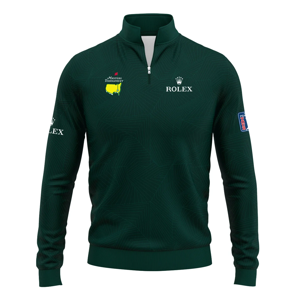 Masters Tournament Rolex Pattern Sport Jersey Dark Green Quarter-Zip Jacket Style Classic Quarter-Zip Jacket