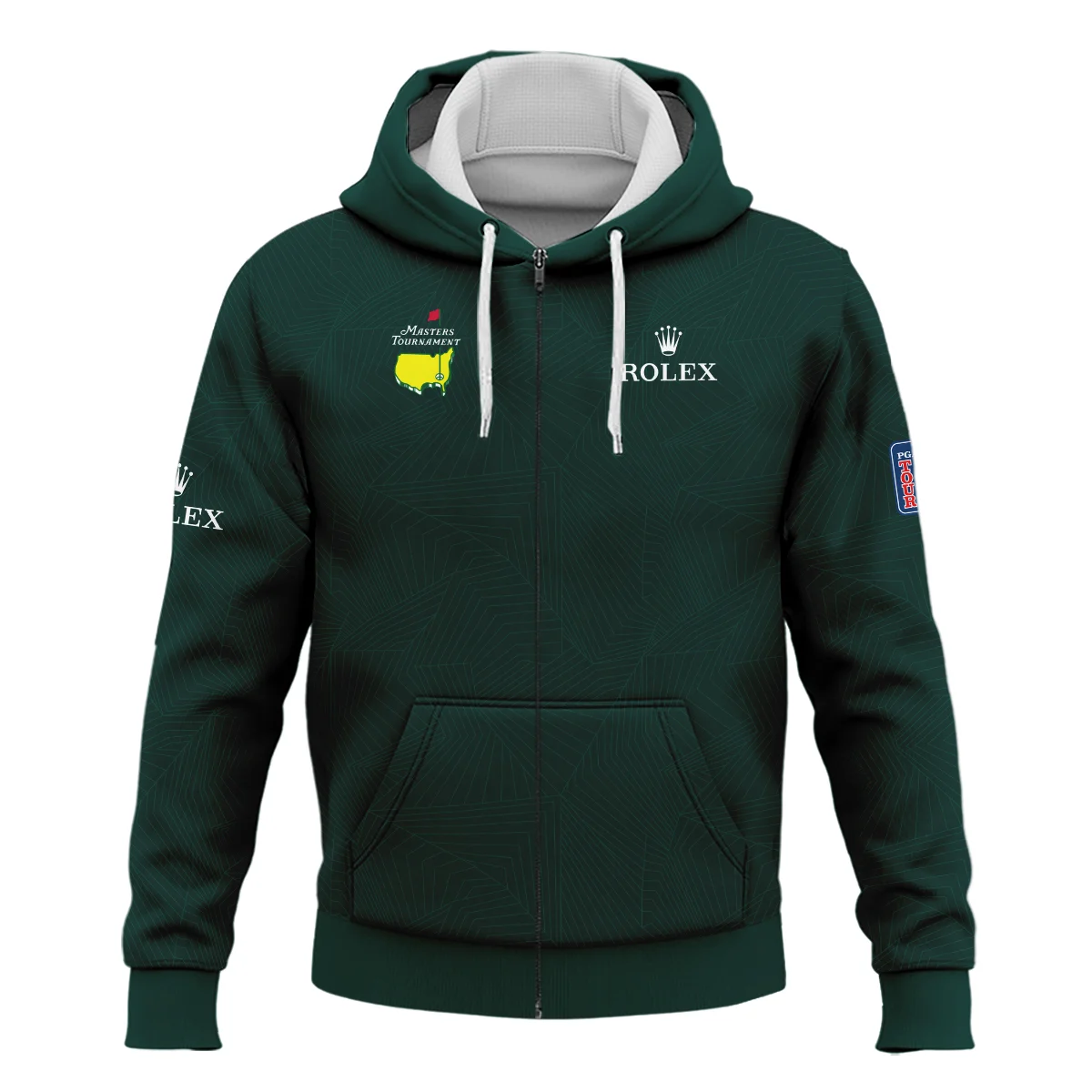 Gradient Dark Green Geometric Pattern Masters Tournament Parsons Xtreme Golf Zipper Hoodie Shirt Style Classic Zipper Hoodie Shirt