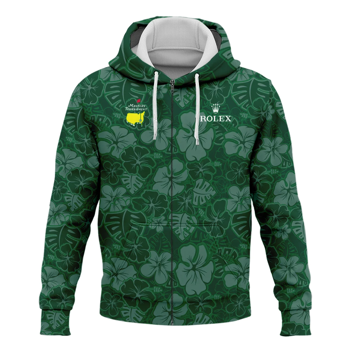 Masters Tournament Rolex Tileable Seamless Hawaiian Pattern Zipper Hoodie Shirt Style Classic Zipper Hoodie Shirt