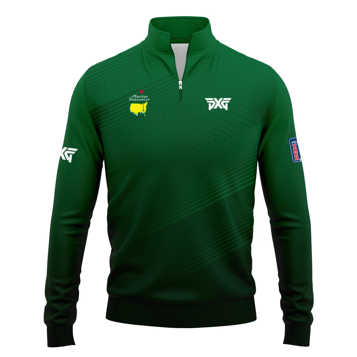 Masters Tournament Stripe Gradient Dark Green Abstract Pattern Parsons Xtreme Golf Quarter-Zip Jacket Style Classic Quarter-Zip Jacket