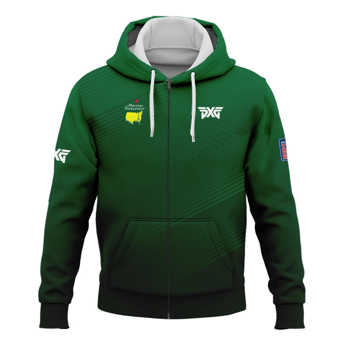 Dark Green Grunge Stars Pattern Golf Masters Tournament Zipper Hoodie Shirt Style Classic Zipper Hoodie Shirt