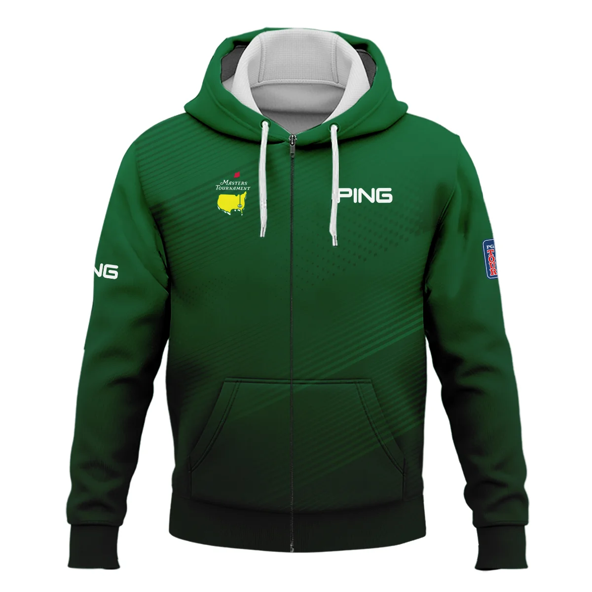 Masters Tournament Stripe Gradient Dark Green Abstract Pattern Ping Zipper Hoodie Shirt Style Classic Zipper Hoodie Shirt