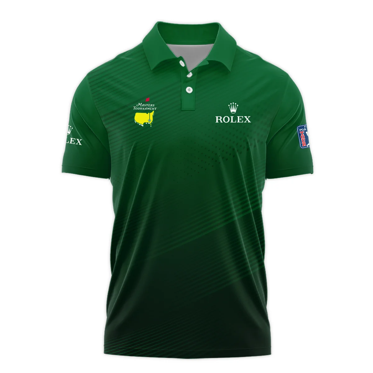 Masters Tournament Stripe Gradient Dark Green Abstract Pattern Rolex Polo Shirt Style Classic Polo Shirt For Men