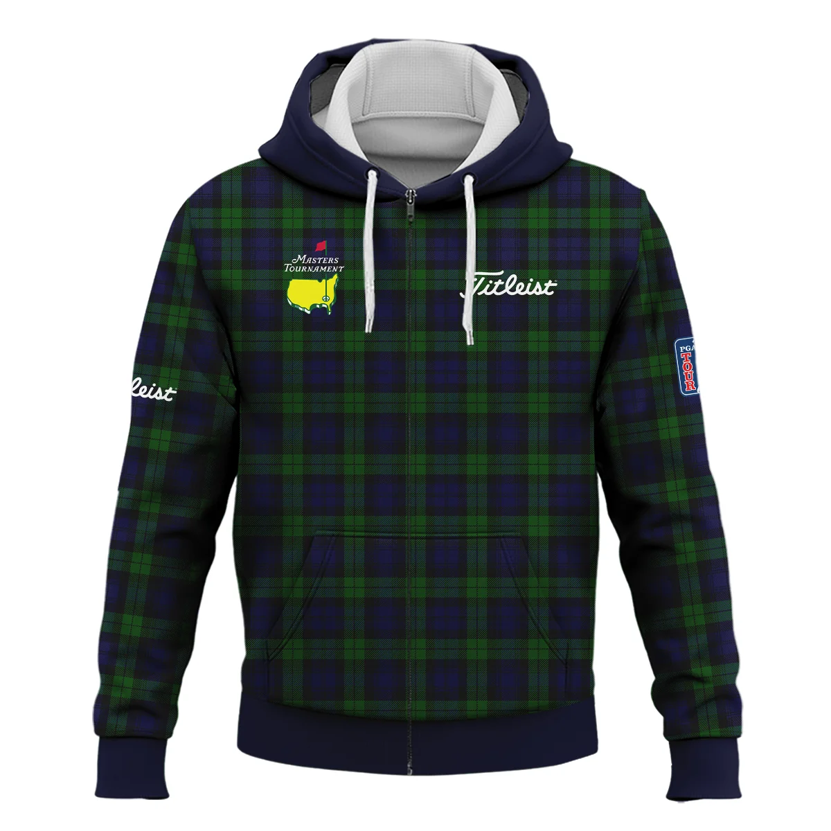 Masters Tournament Titleist Golf Zipper Hoodie Shirt Sports Green Purple Black Watch Tartan Plaid All Over Print Zipper Hoodie Shirt