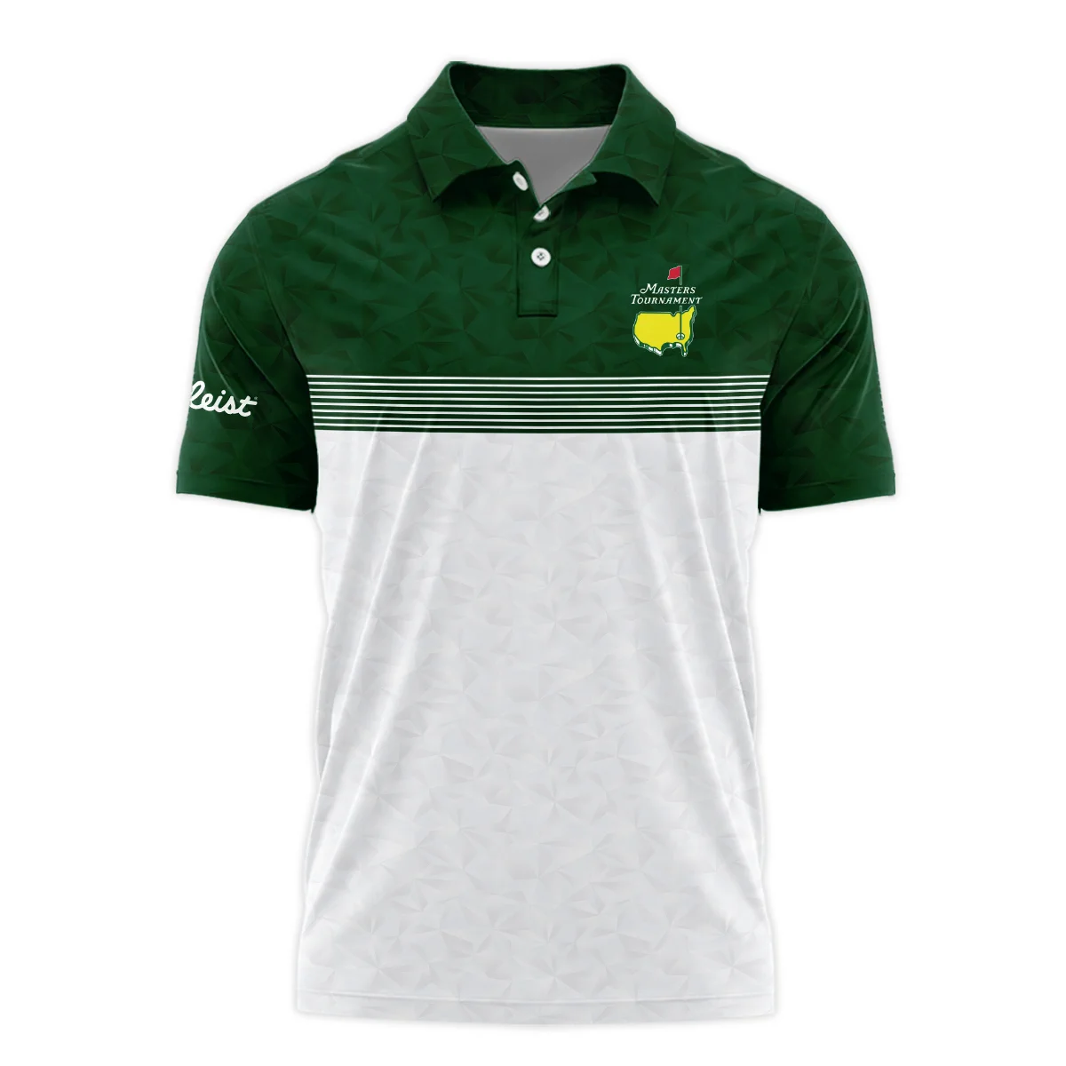 Masters Tournament Titleist Polo Shirt White Pattern White Geometric Abstract Polygon Shape Polo Shirt For Men