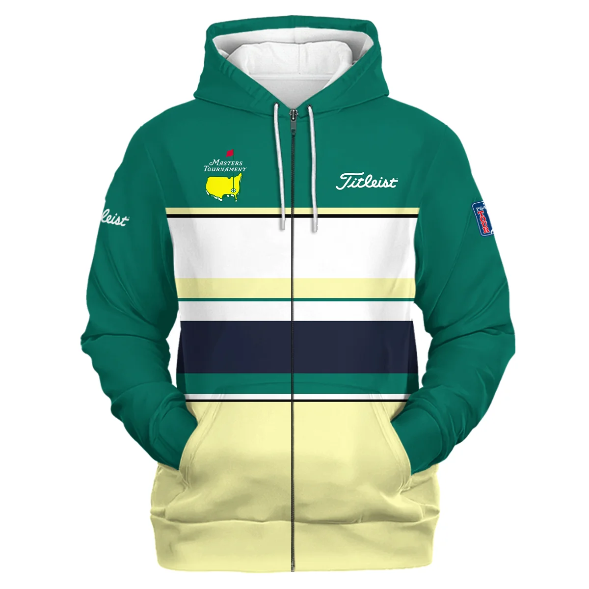 Masters Tournament Titleist Zipper Hoodie Personalized, Modern Fit Rare Design, HOMT020125A02TLZHD