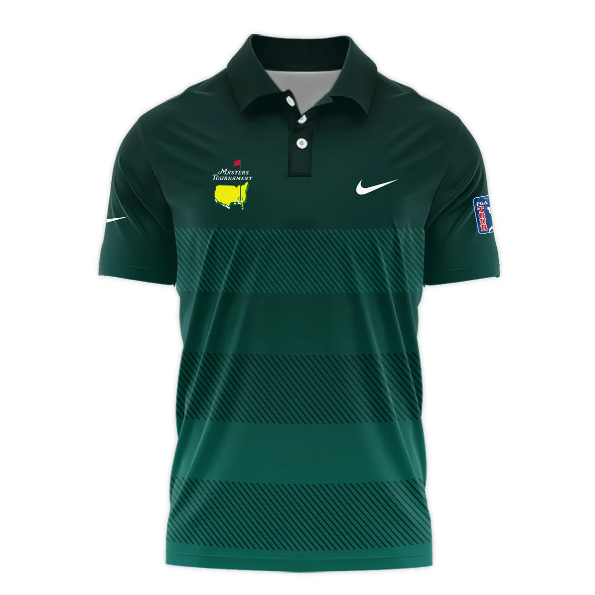 Adidas Masters Tournament Dark Green Gradient Stripes Pattern Golf Sport Polo Shirt Style Classic Polo Shirt For Men