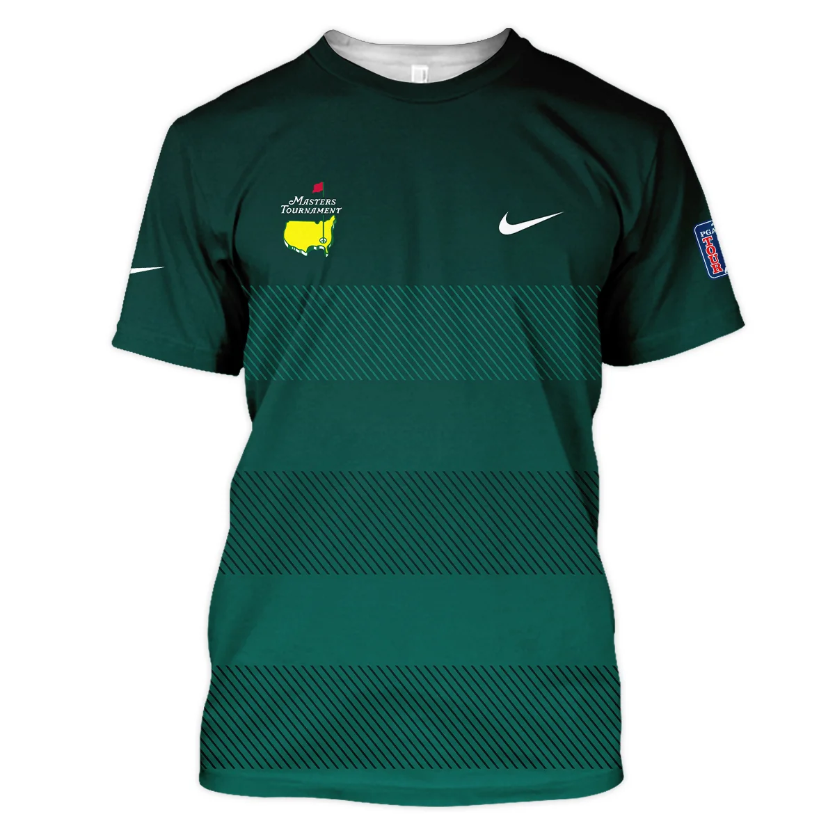 Nike Masters Tournament Dark Green Gradient Stripes Pattern Golf Sport Unisex T-Shirt Style Classic T-Shirt