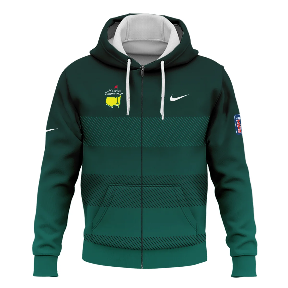 Golf Sport Green Gradient Stripes Pattern Nike Masters Tournament Zipper Hoodie Shirt Style Classic Zipper Hoodie Shirt