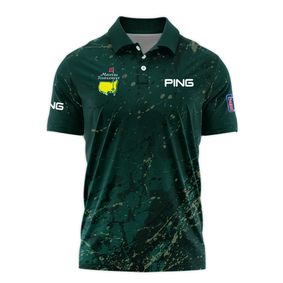 Green Fabric Ikat Diamond pattern Masters Tournament Ping Polo Shirt Style Classic Polo Shirt For Men